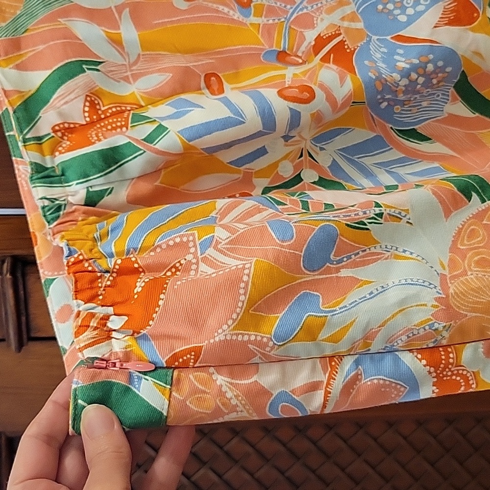 TALBOTS | Colorful Bright Floral Tropical Print Cotton Blend Skirt - Size 24W - Picture 4 of 7